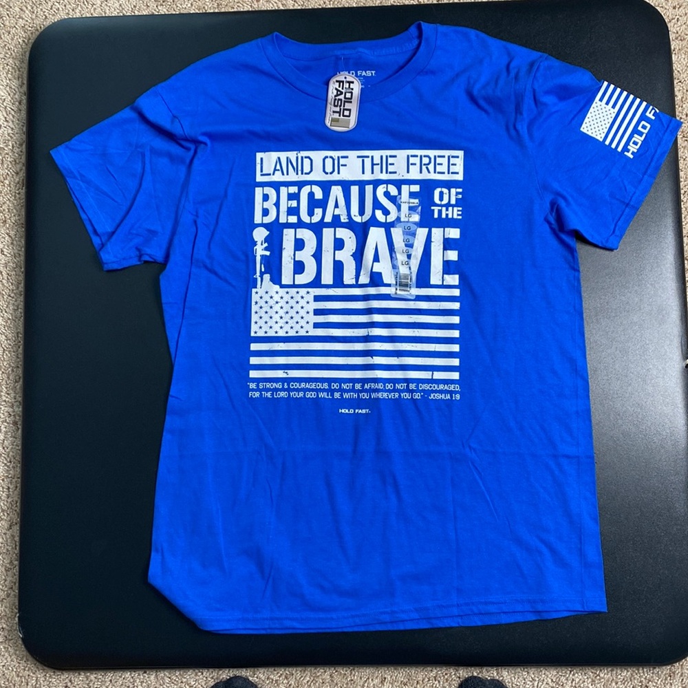 Hold fast, men, multiple sizes, blue, short sleeve shirt, NWT
